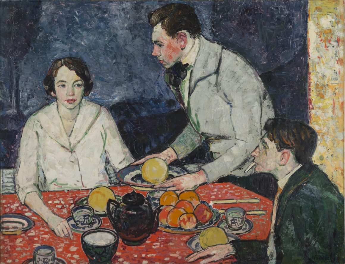 Image of Figure Composition (The James Blanding Sloans and Raymond Jonson), 1911, an oil painting on canvas by Raymond Jonson.