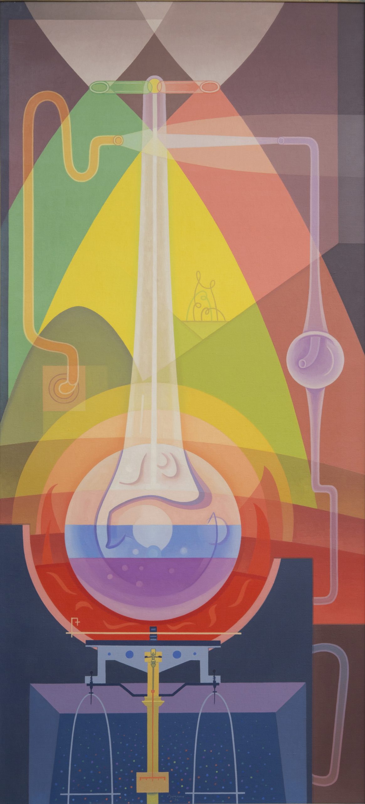 Chemistry from the series The Cycles of Science, 1934, Oil on canvas, Acquired through the Works Progress Administration (WPA) of the Federal Government, Raymond Jonson Collection